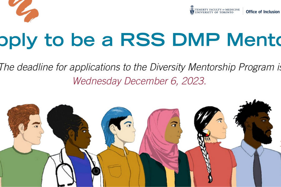 Image of several students with the tagline "Apply to be a RSS DMP Mentor"