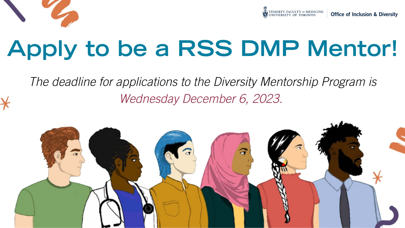 Image of several students with the tagline "Apply to be a RSS DMP Mentor"